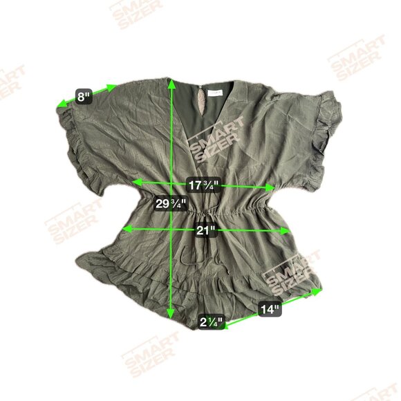 Storia Tiered Boho Babydoll Romper Ruffle Dolman Sleeves Oversized Womens Size S - Picture 2 of 8